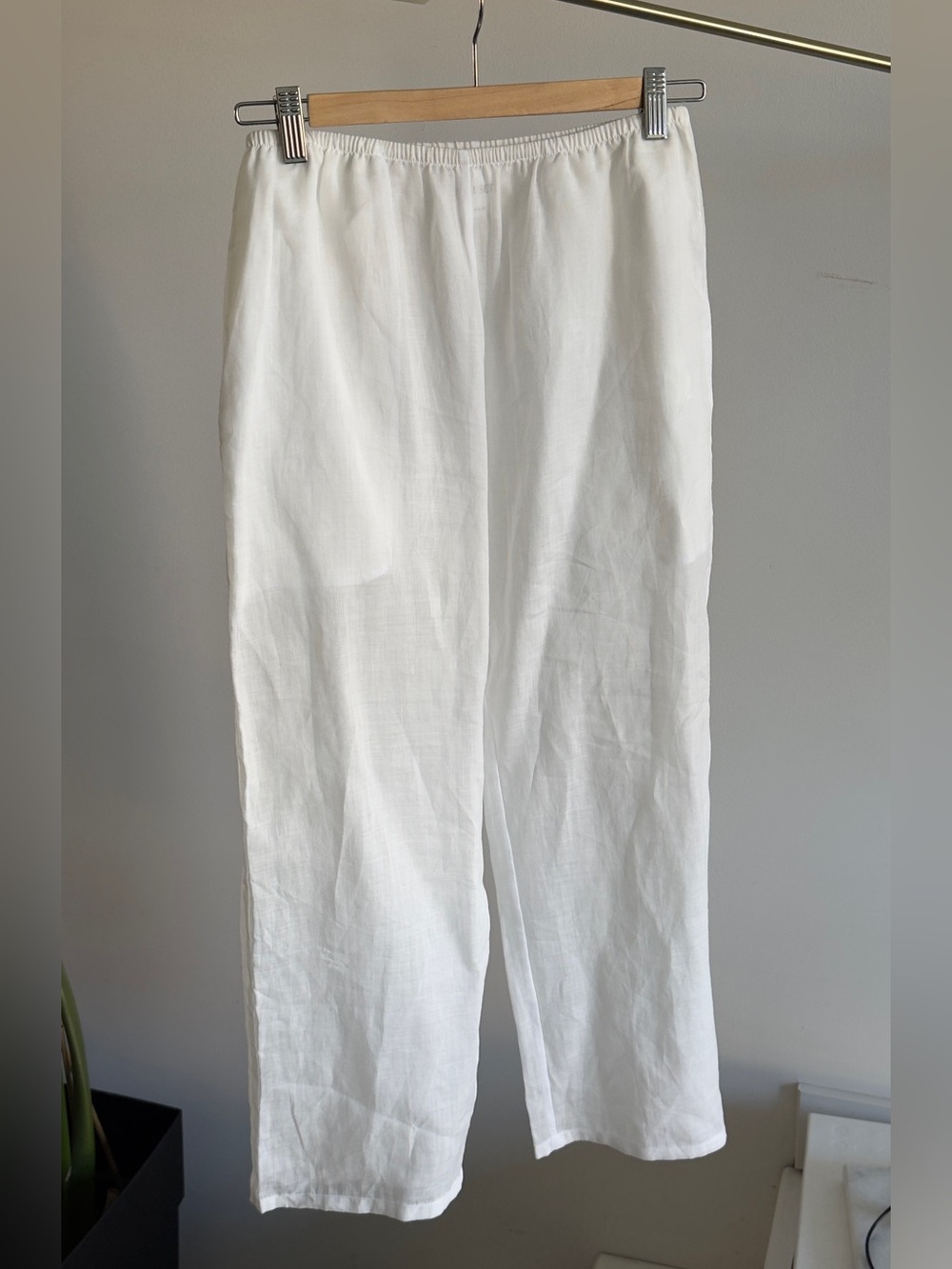 LESET - Niko Ramie Cropped Barrel-leg Pants White
